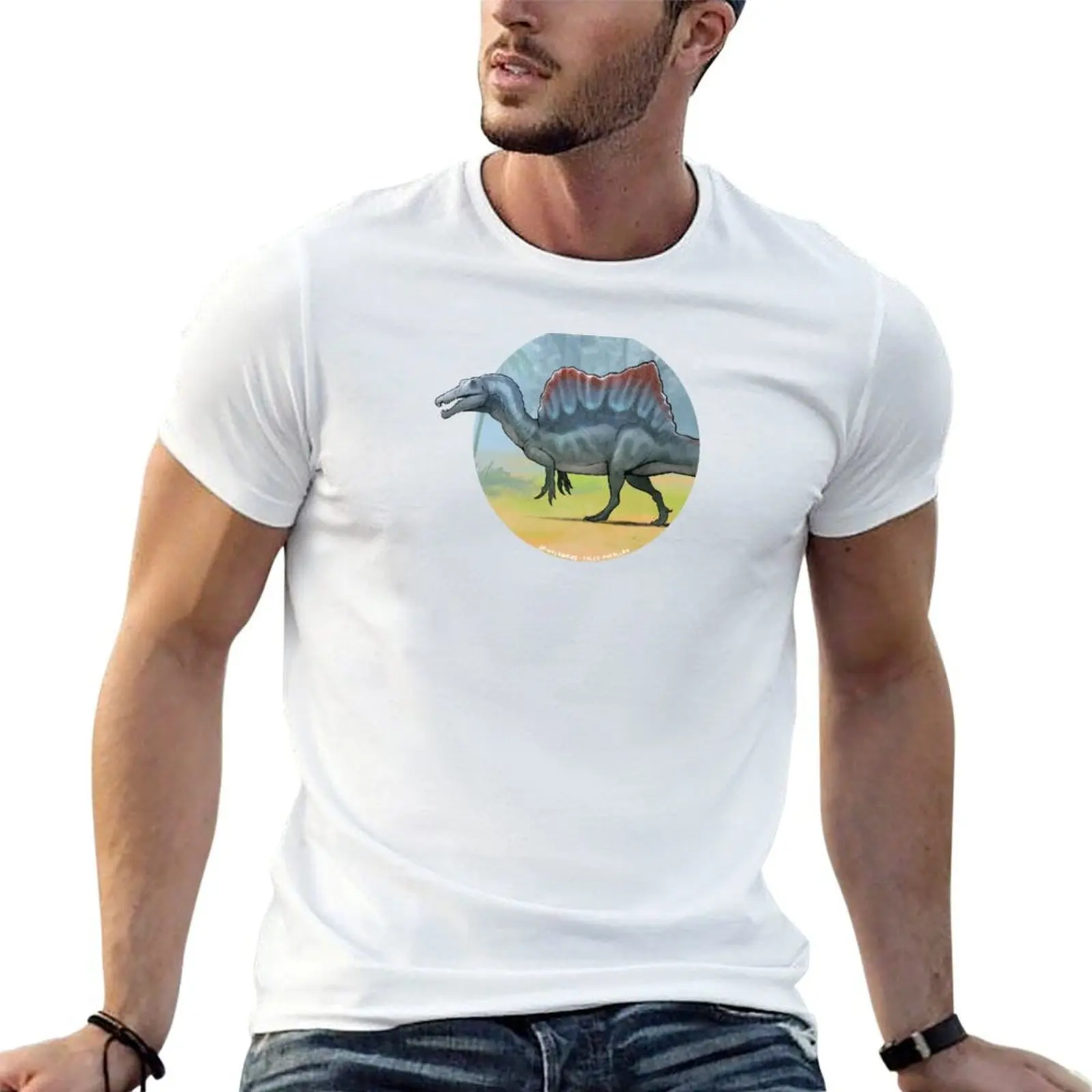 

Spinosaurus indented sail T-Shirt man t shirts for men man t shirt cotton T-Shirt