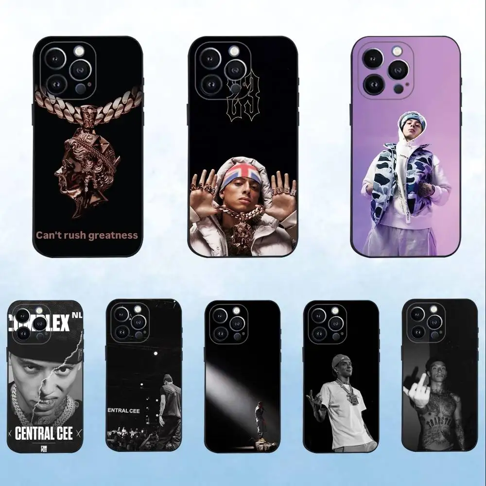 

Rapper C-Central C-Cee Phone Case For iPhone 16,15,14,13,12,11 Plus,Pro Max,XS,X,XR,SE,Mini,8,7,Soft Silicone Black Cover