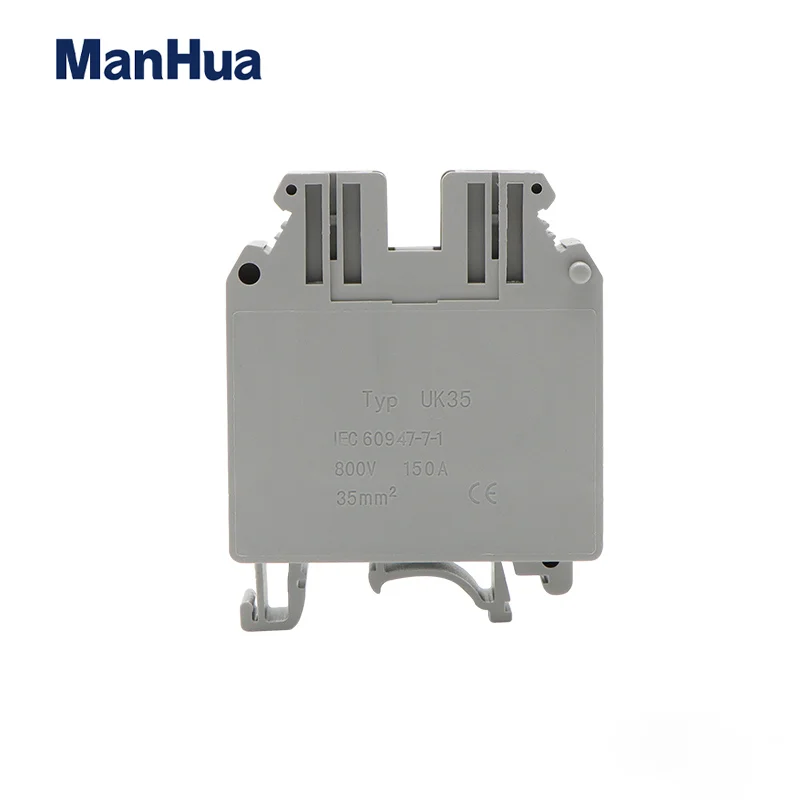ManHua 10Pcs Din Rail Terminal Blocks UK-35 Universal Class Connector Screw Connection Wire Conductor UK35