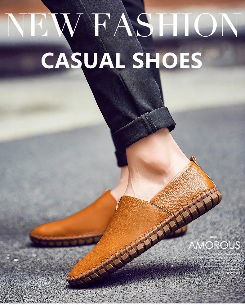 Mode männer Fahren Schuhe Handgemachte Leder Männer Müßiggänger Weiche Atmungsaktive männer Casual Schuhe Zapatillas Hombre Große Größe 38-48 – Detail 2