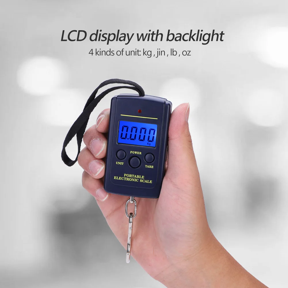 WH-A01L Portable Plastic Electronic Digital Hook Scale with Hook Tool Fishing Bag Scale Electronic Fishing Gear Scale