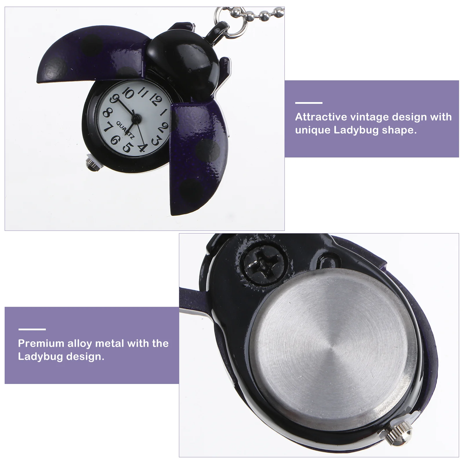 Retro Quartz Pocket Watch Style Alloy Case Press Button Open Kids Fashion Accessory Pocket Watch