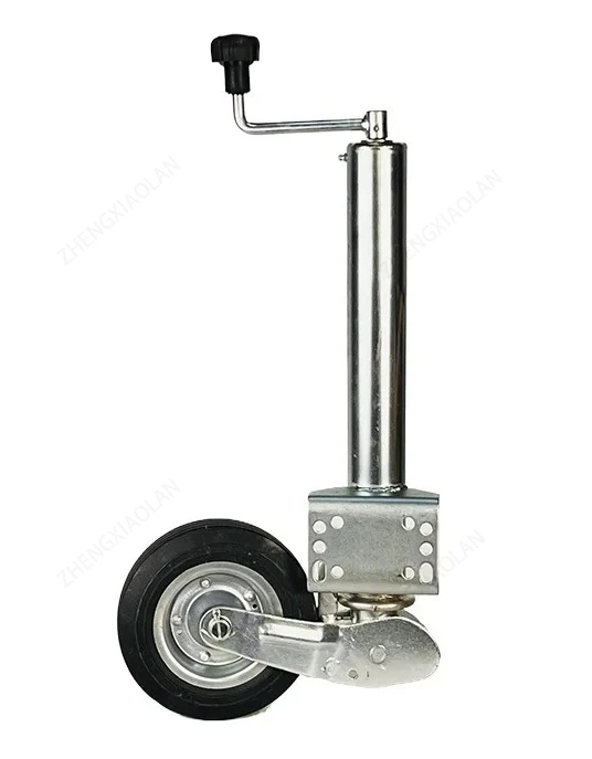 

8 Inch Trailer Jockey Wheel, Swivel Guide Wheel Jack with Leg Support Bracket for Caravan RV, 360° Rotation Tow Wheel
