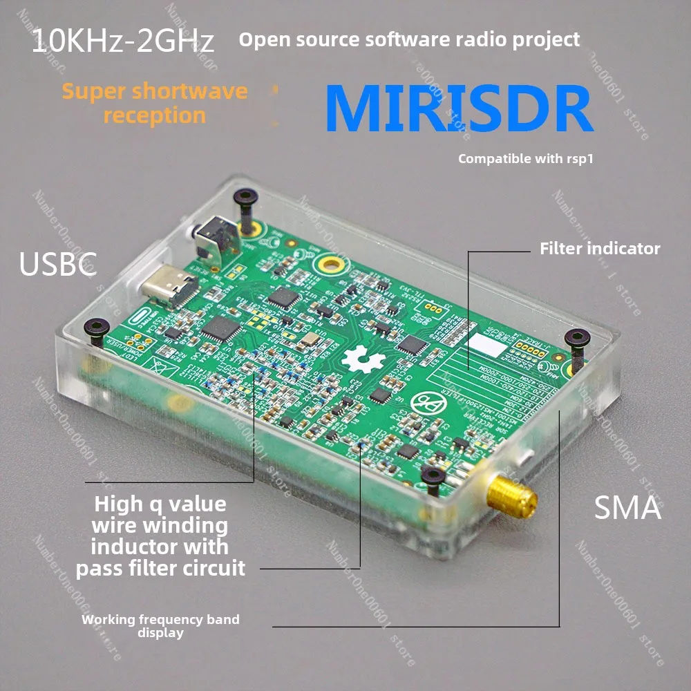 10KHz-2GHz Open-source MIRISDR M3 Full Band Software Defined Radio SDR Receiver Compatible with RSP1