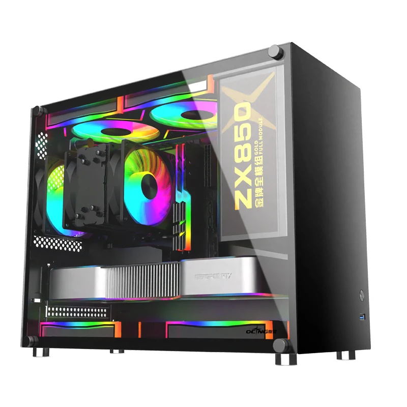 Obudowa YueYing Przenośna Ręczna Mini-ITX MATX Płyta Główna USB3.0 Komputer Stacjonarny Mini Obudowa do Gier Zasilacz SFX/ATX
