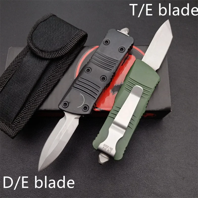 AU TO Mini Troodon Micro EXOCET Quick Opening 9CR18 Balde Zinc Aluminum Alloy Handle Camping EDC Knife Outdoor Survival Tools