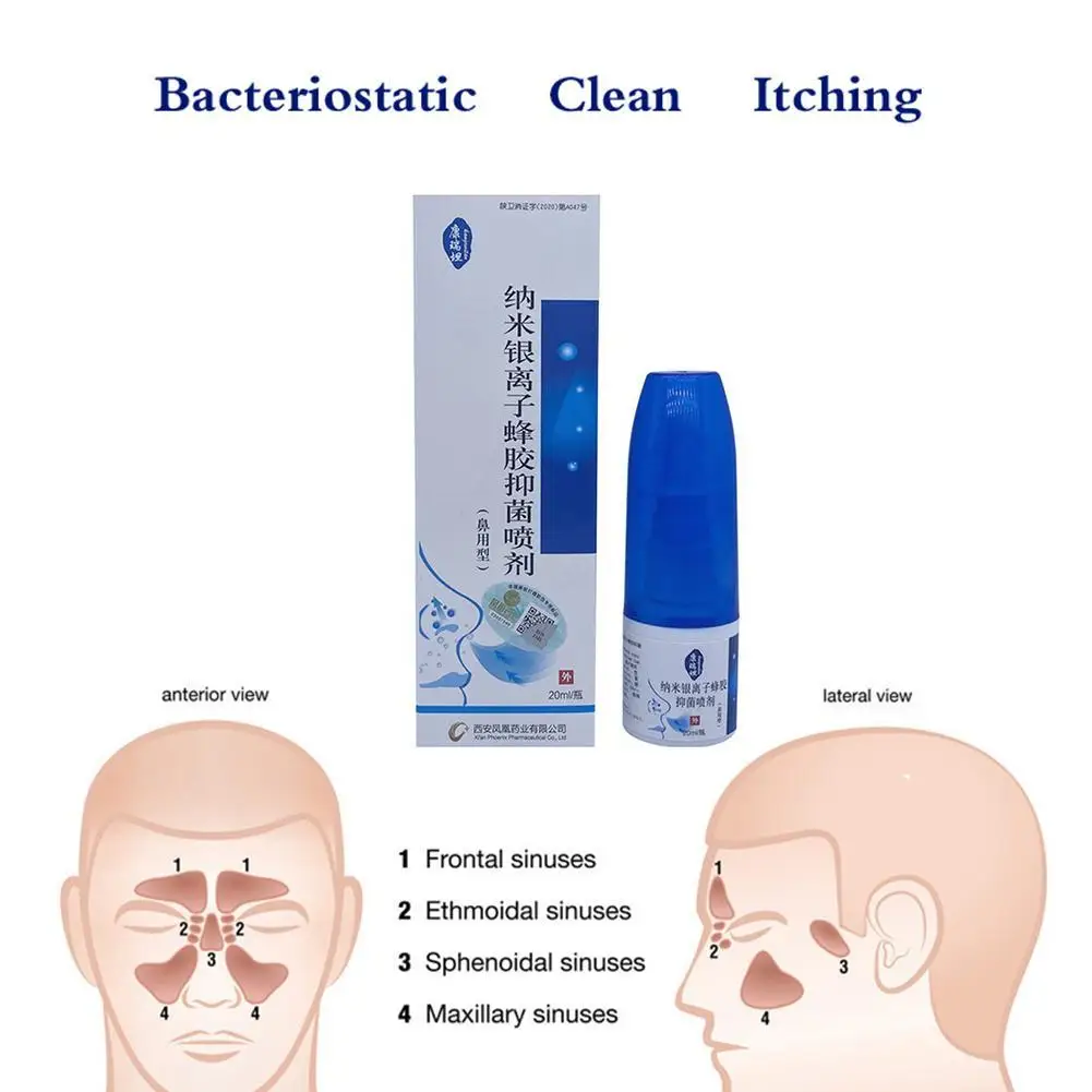 LOT Nano Silver Ion Propolis Antibacterial Spray Nasal Apparatus Cure Spray Health Rhinitis Nose Sinusitis Anti-snore Bottle