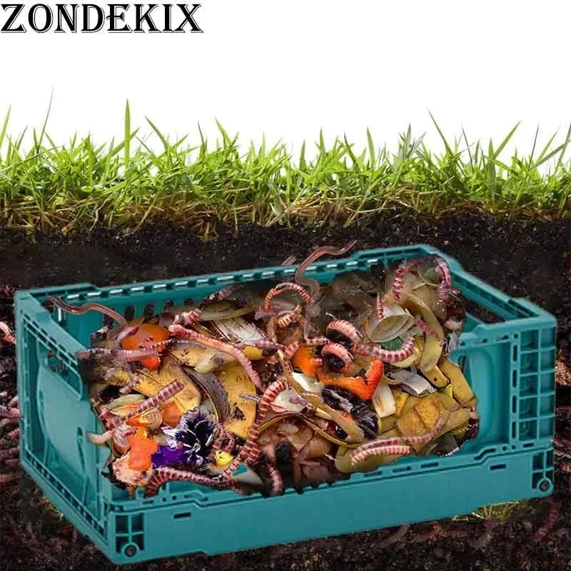 new green foldable outdoor worm compost bin portable foldable multi-purpose suitable for organic waste garden courtyard