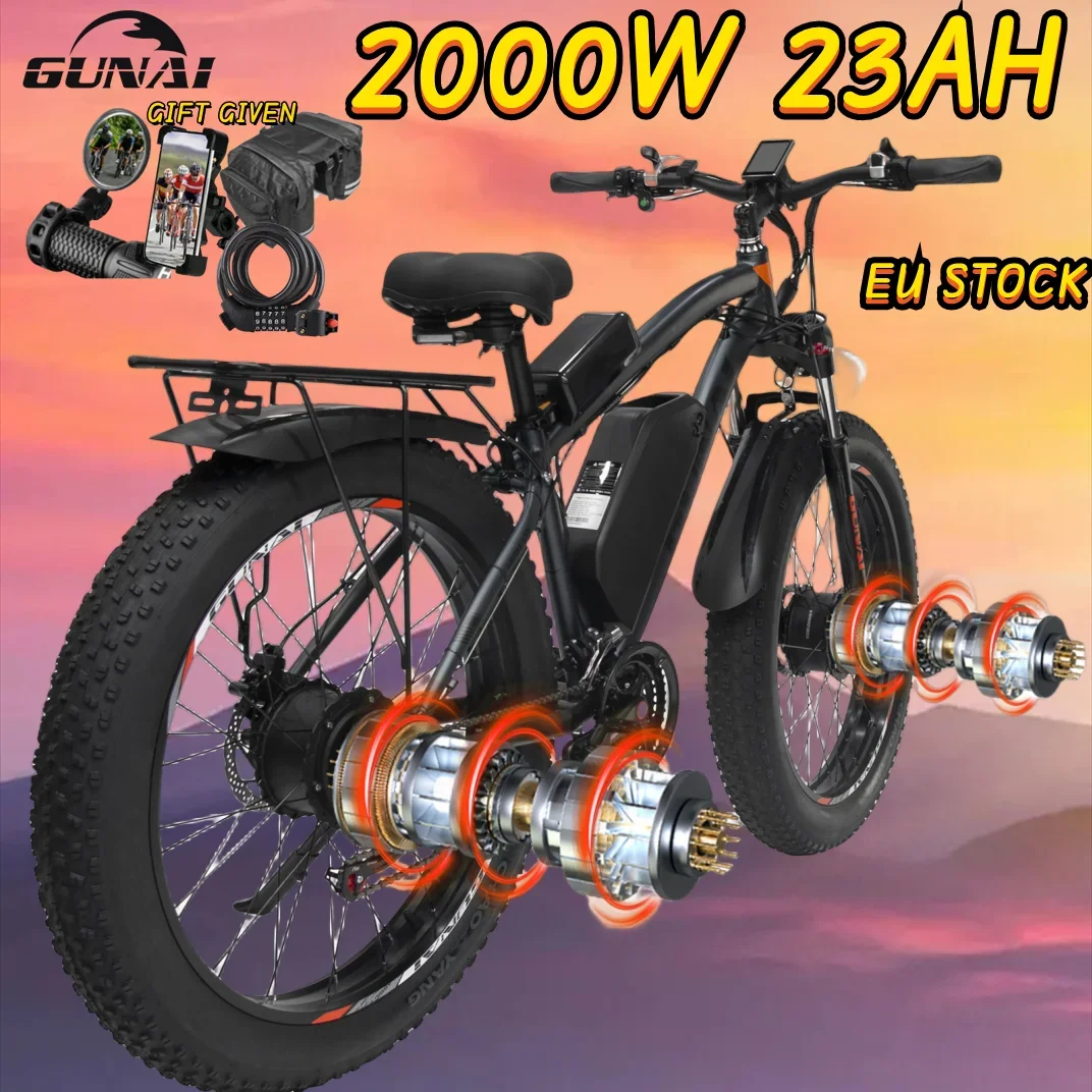 GUANI GN88 Elektrofahrrad 4,0*26 Zoll Fat Tire Cross Country Bike Dual Motor mit 48V 2000W