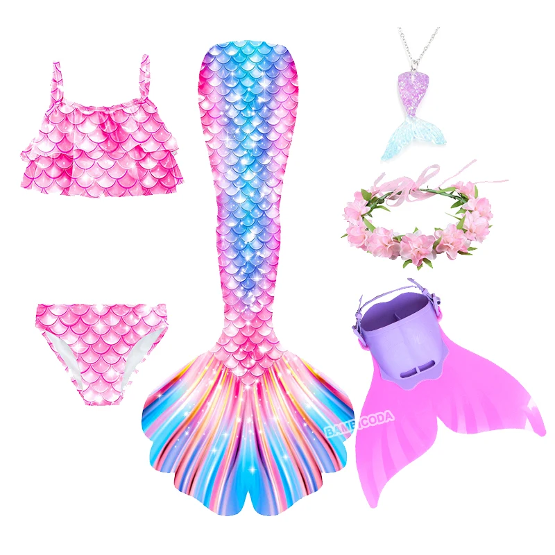 Swimming Mermaid Tail Cosplay Monofin Ariel Mermaid Swimsuit for Swimming Costume Halloween Party Swimsuit