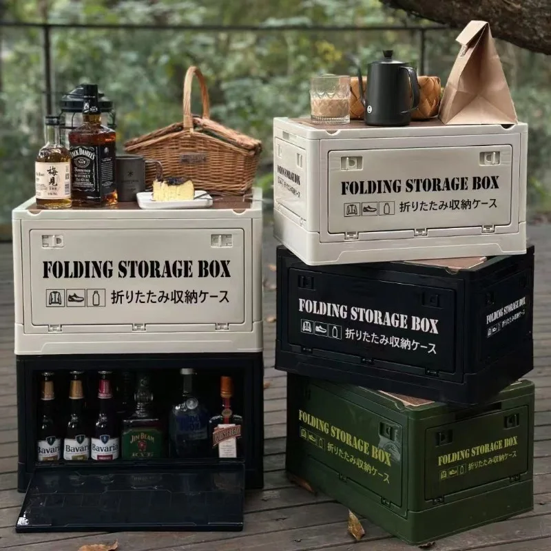 

Outdoor portable folding storage box camping five door folding box luggage with lid - perfect for storing camping picnic carts