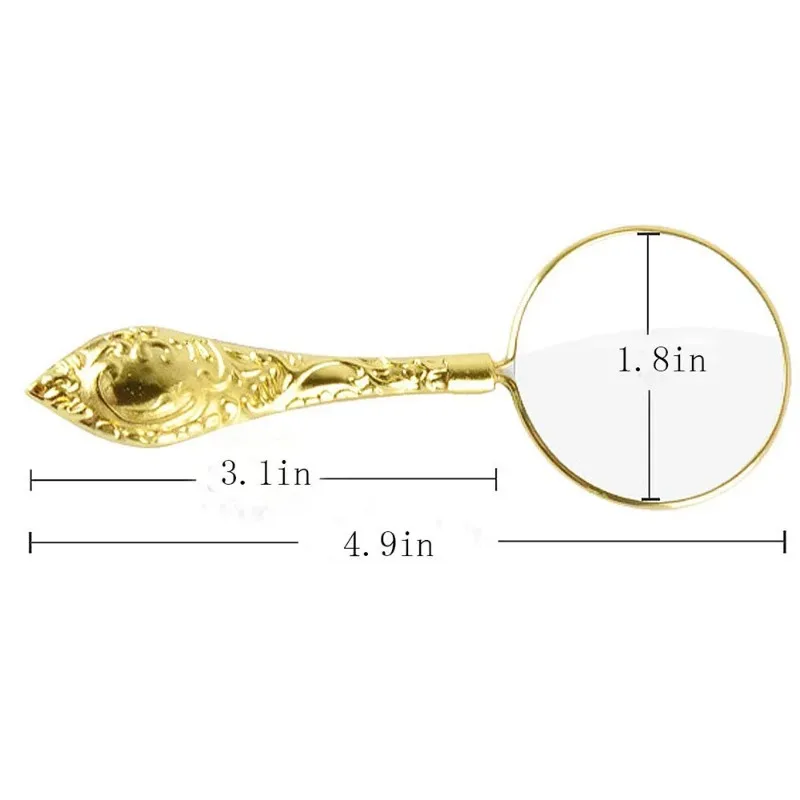 5X Magnifying Glass Handheld Delicate Pattern Handle Glass LensEuropean Loupe Magnifier Portable Pocket Tool