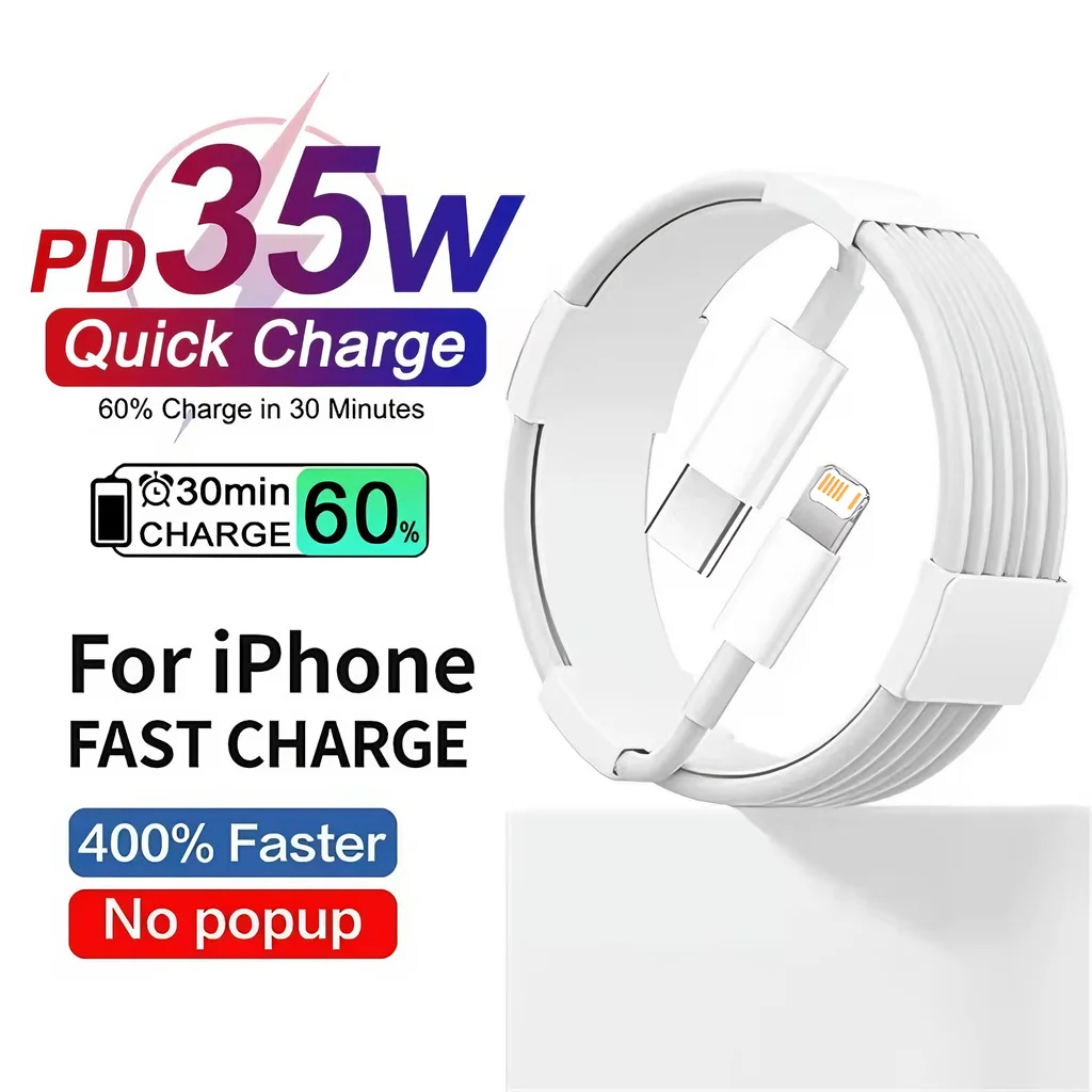 PD 35W Fast Charging USB-C Cable For iPhone 11 12 13 mini 14 Pro Max X XR XS Max 7 8 Plus SE 2020 Rapid Charge Phone Data Cables