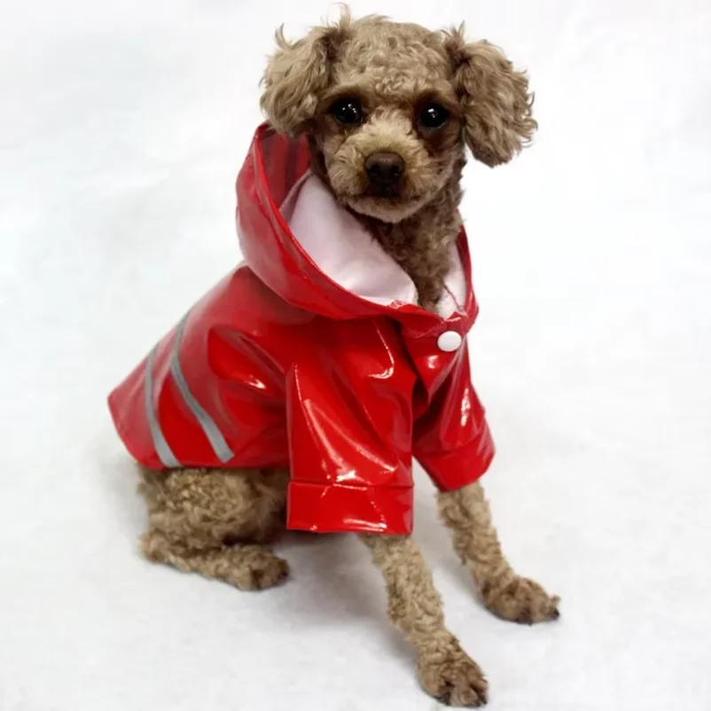 Summer Outdoor Puppy Pet Rain Coat S-XL Hoody Waterproof Jackets PU Raincoat for Dogs Cats Apparel Clothes Wholesale view 4