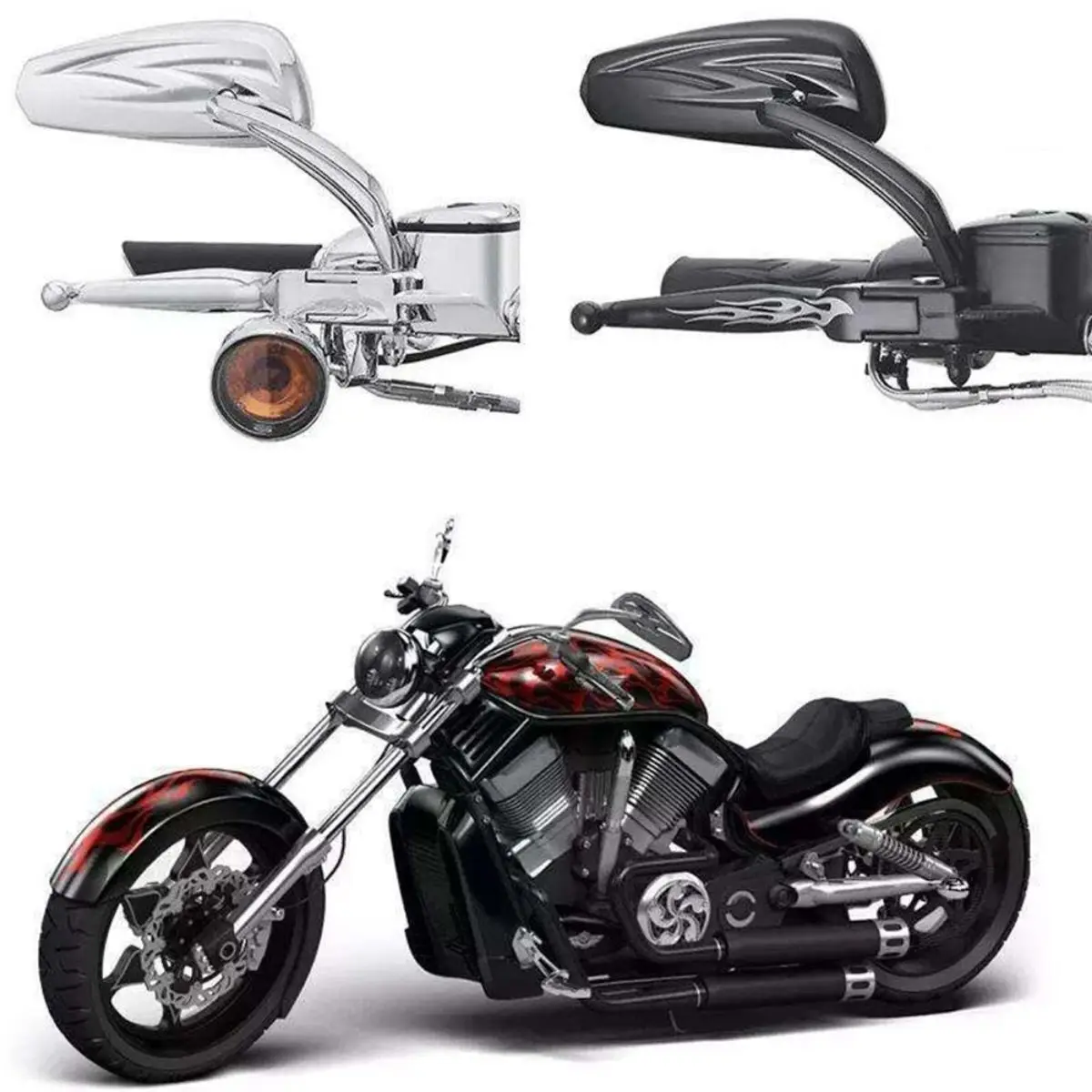 モーターサイクルバックミラー,ハーレーダビッドソン,スポースター,アイアン883,ストリートグライドライダー,8mm, 10mm