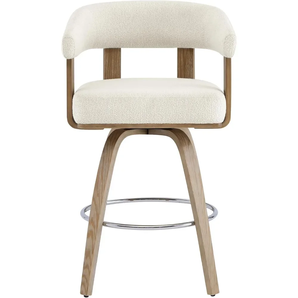 Swivel Counter Height Barstools Set of 2 Upholstered Bar Stools with Back and Armrest for Kitchen Island Home Bar 27"Seat Height