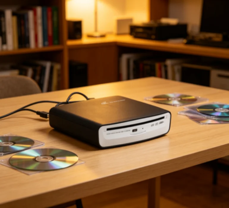 Universal USB External CD DVD Player, Plug-and-Play Portable Optical Drive for Notebook, PC, Mac, Television and Vehicle In-Car