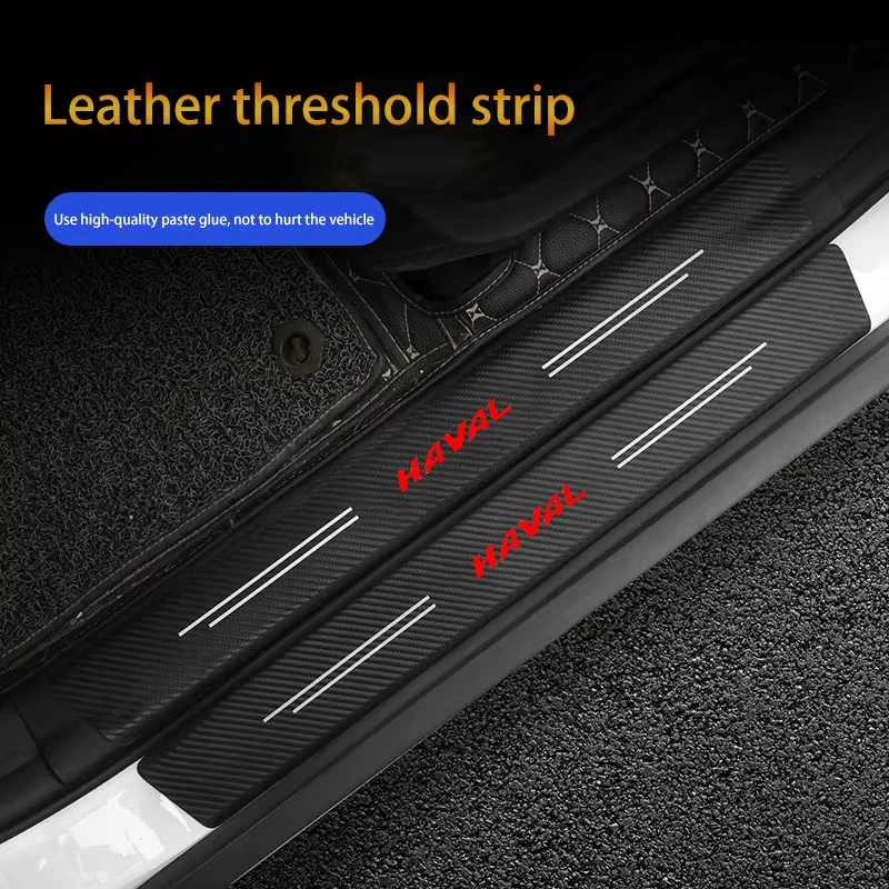 Car Door Sill Scuff Plate Anti-Scratch Self-Adhesive Protector Trim For Haval Jolion H6 M6 Dargo Raptor F7 H7 H9 F4 H2S H3