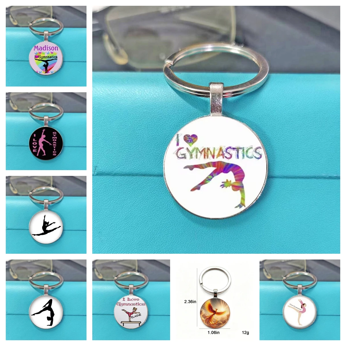 Balance Beam Inverted Gymnastics Pattern Keychain, Excellent Sports Girl Style Wholesale Souvenir