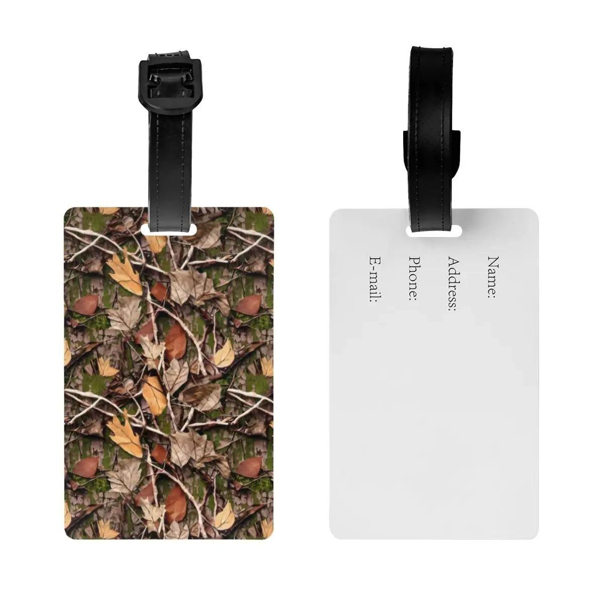 Custom Real Tree Camouflage Camo Pattern Luggage Tag With Name Card Privacy Cover ID Label for Travel Bag Suitcase