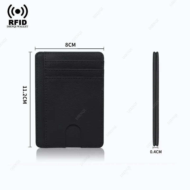Porta carte di credito sottile e sottile Portafogli minimalisti per uomo Donna Porta carte portatile Clip per carte Porta documenti in pelle in fibra di carbonio