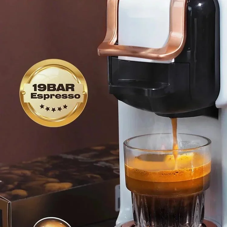 220V 1450W 600ml 19Bar 4 In 1 Multi Capsule Coffee Machine Cold Hot Milk Italian Portable Nespresso Capsule Coffee Machine