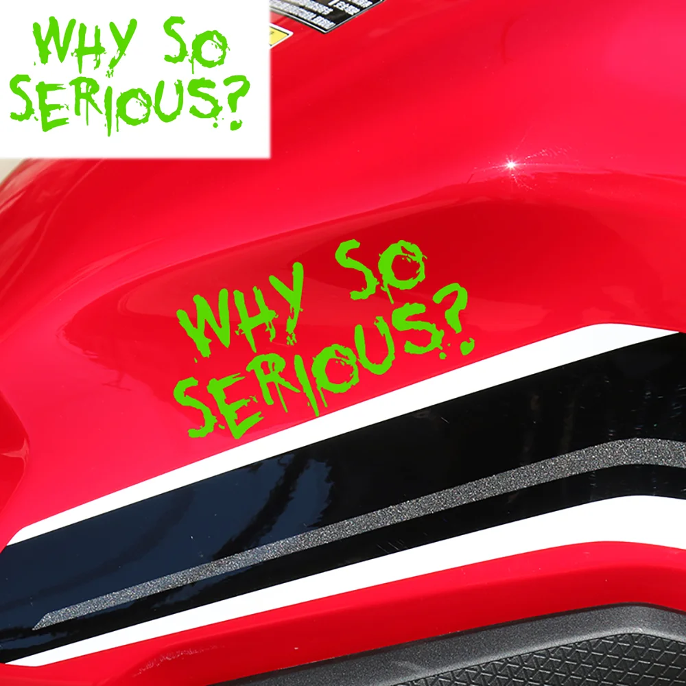1PC Why So Serious Joker Stickers Motorcycle Stickers for Motorbike Fuel Tank Racing Helmet Waterproof Vinyl Decals Decoration