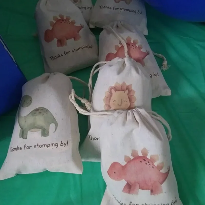 5pcs dinosaur candy gift bags Dino theme kid boy girl first 1st 2nd 3rd birthday party baby shower kindergarten decoration favor