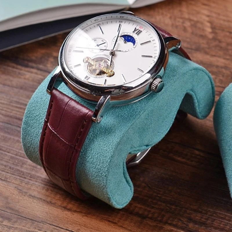 

652F Fabric Watch Holder Cushions Accessory Organizers Flannelette Texture Protects Watches and Bracelets from Scratches