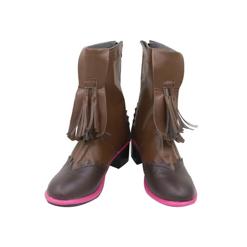 Asuka Kazama Scarpe Cosplay Donna Gioco di ruolo Puntelli Cospaly Accessori anime Scarpe in pelle PU Stivale per feste di Halloween Realizzato su misura