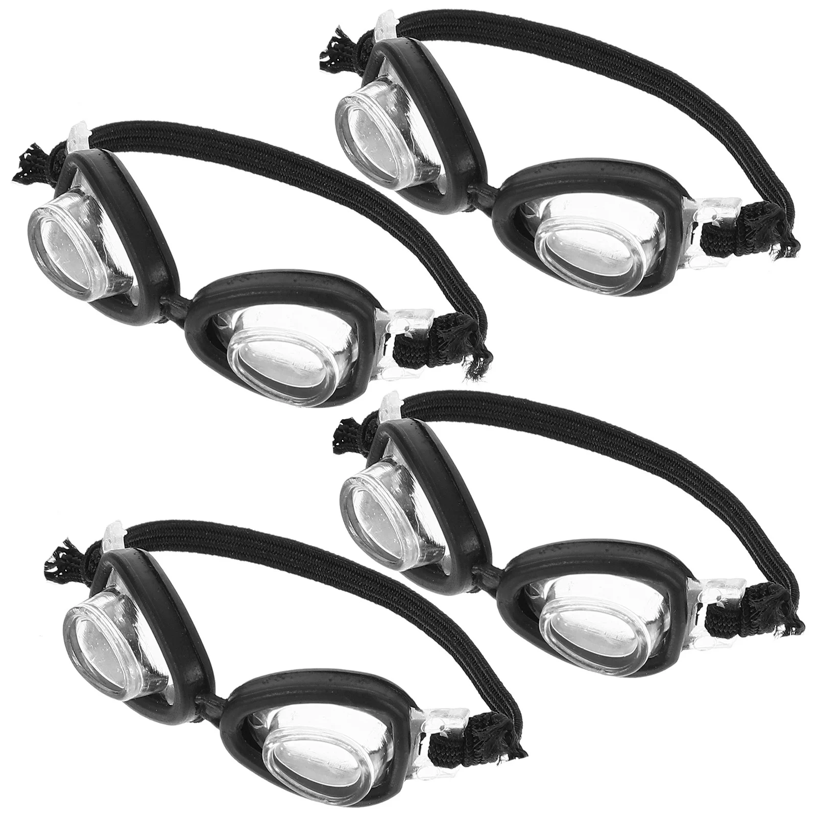 

4 Pcs Toys Mini Swimming Goggles Glasses Dress up Baby Accessories Costume Eyewear Black Eyeglasses for