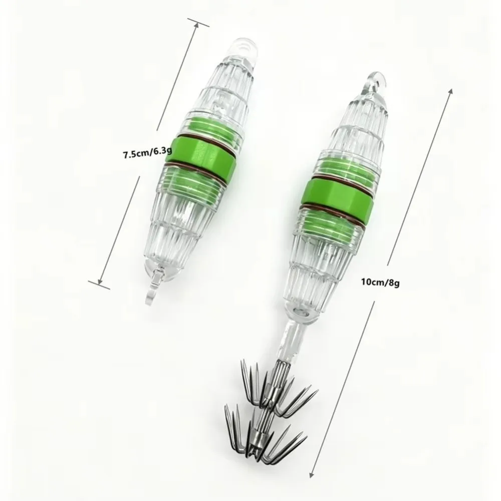 10cm Length LED Fishing Light 8g Weight Squid Hook Design Squid Fishing Lure Bait Light Function Built-In LED gallery 5