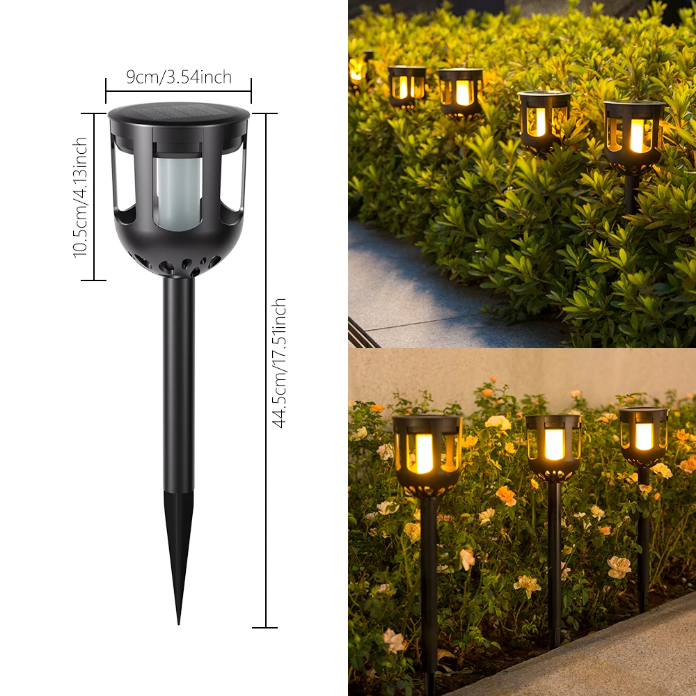 

Solar Lights Flickering Flame Waterproof Heavy Security Path Lights Flickering Flame Pathway Solar Lights for Garden Patio Yard