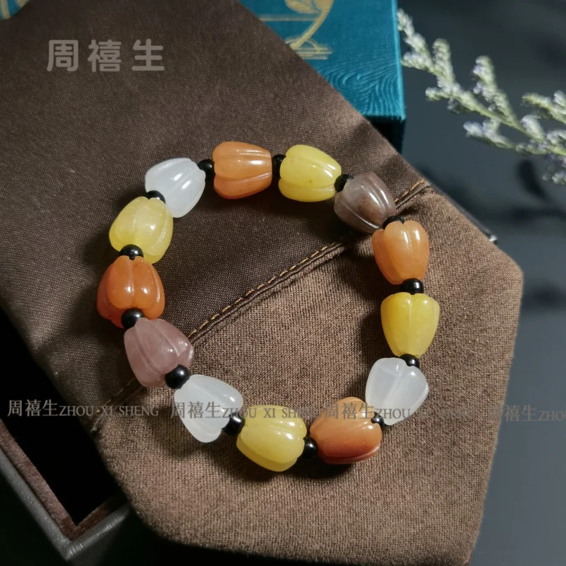 

Natural Jinsi Jade Bracelet Large And Small Chili Is Colorful