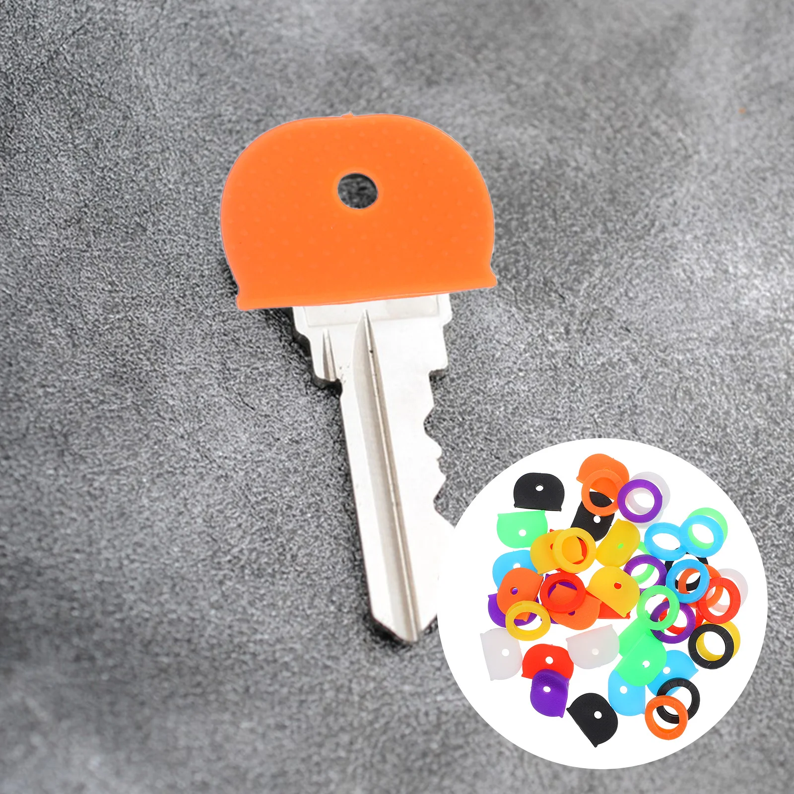 

64Pcs Silicone Key Cap Set for Efficient Key Organization and Long Lasting Use Sleeve Identifiers Keys Home Keys Caps