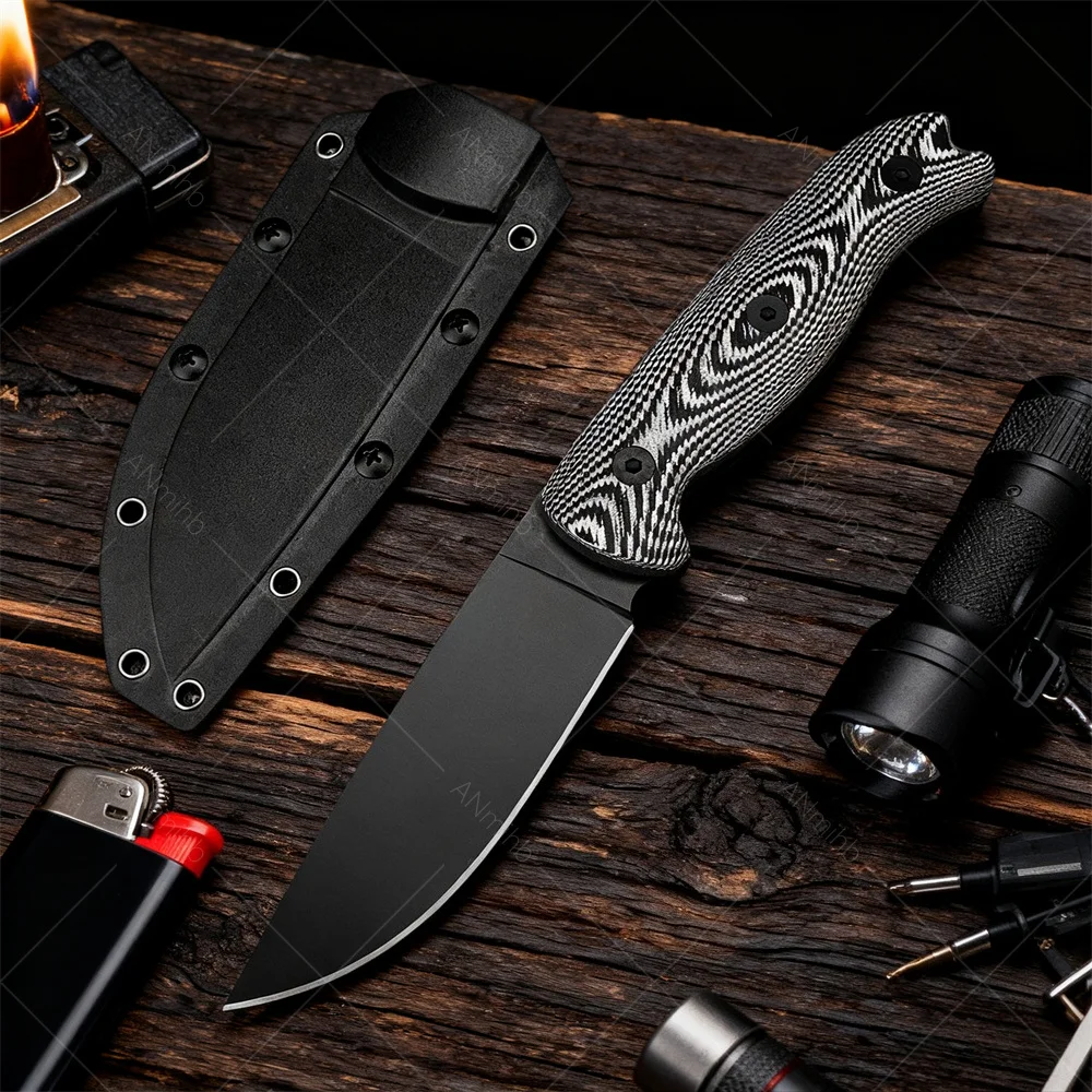 Mehrzweck-EDC-Messer mit gerader, feststehender Klinge, tragbares Outdoor-Handwerkzeug zum Klettern, Trekking, Grillen, Angeln, als Urlaubsgeschenk