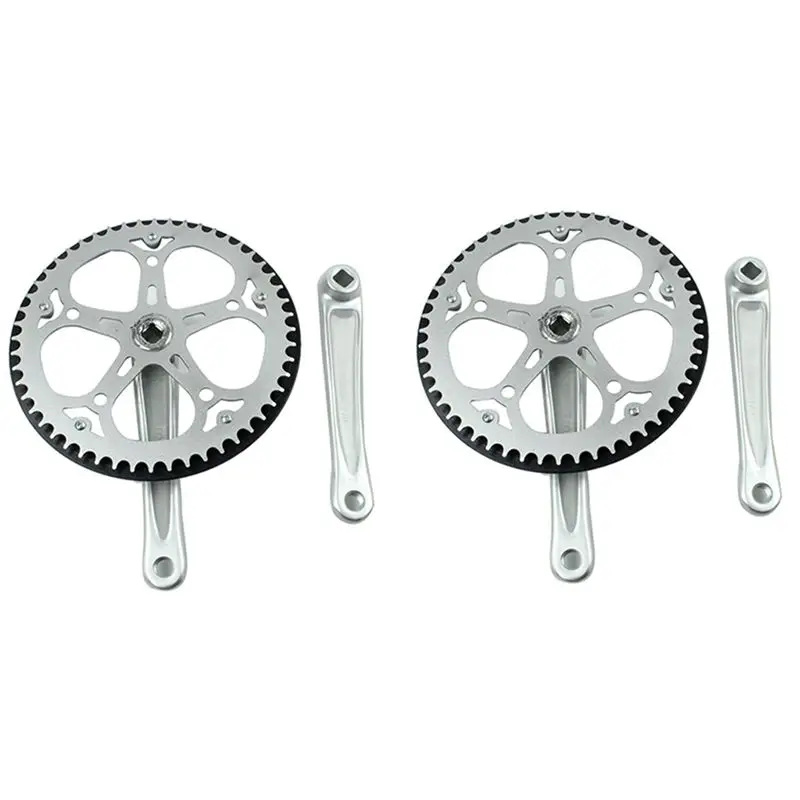 

【STOCK】2X Folding Bike Crankset 52T Square Hole 170Mm CNC Crankset Bicycle Crank Set Sprocket