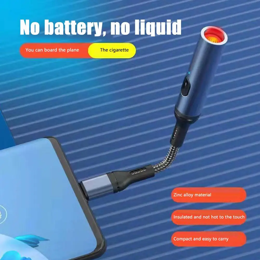 Mobile Phone Dedicated Windproof Charging Outdoor Mobile Phone Fire Cigarette Plug Mini Personality Design Special Lighter