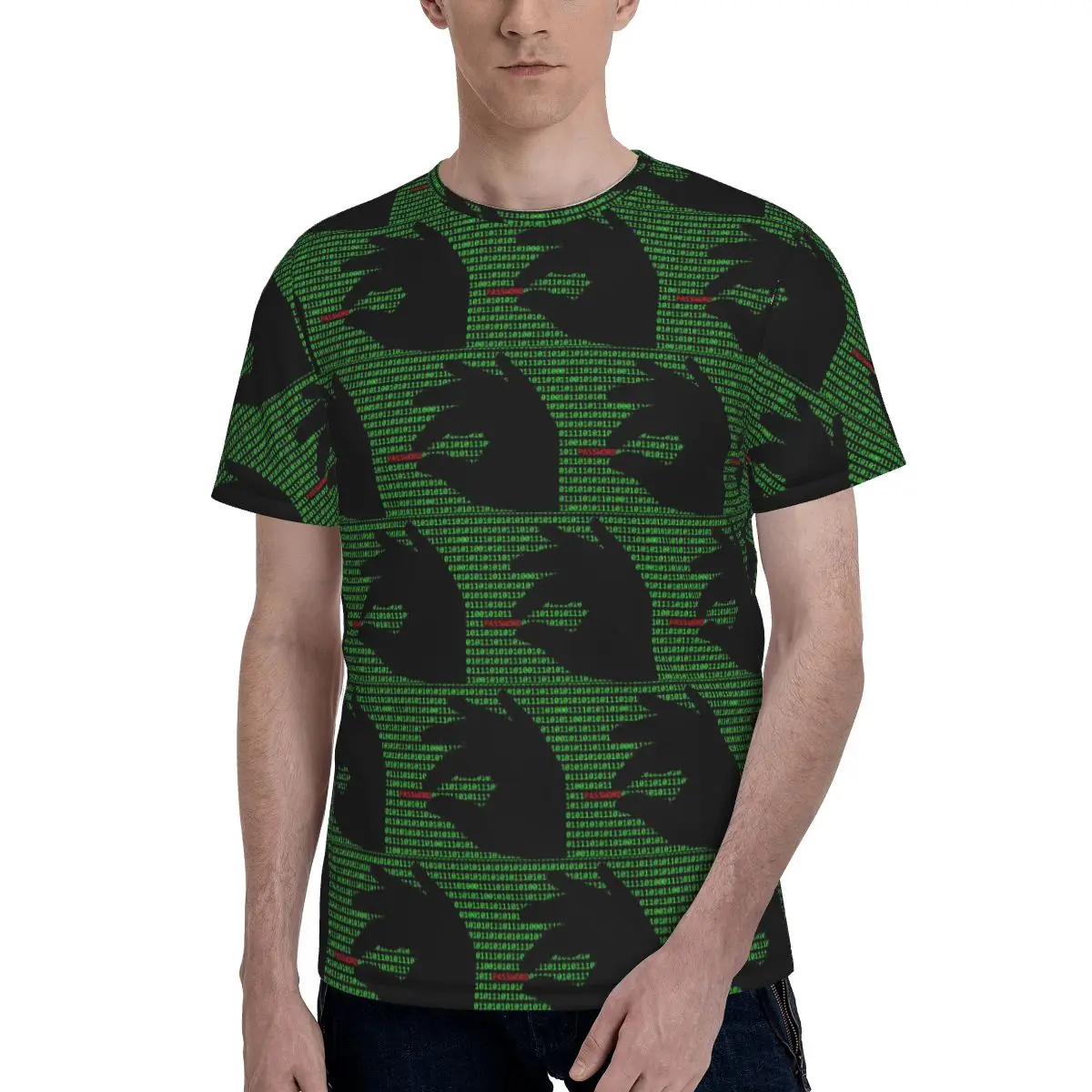 Hacker Code Binary Code Geek Science Computer T-Shirt for Men Cotton T Shirts Men's Short Sleeve O-Neck Summer Clothes Tops
