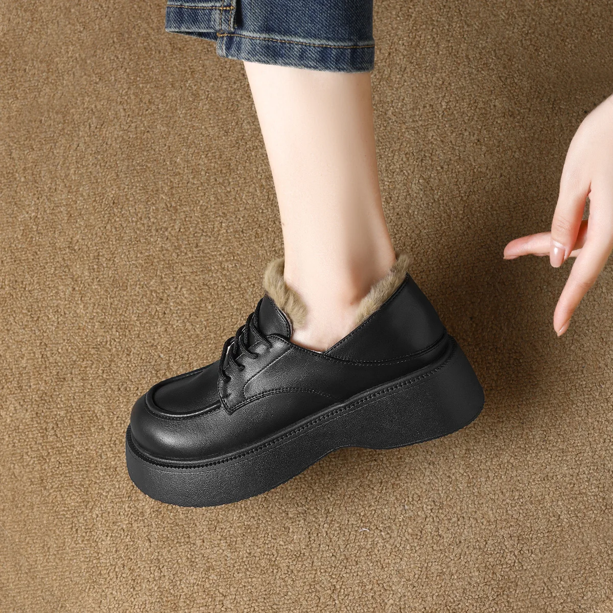 FOXER 겨울용 여성용 플랫폼 옥스퍼드 슈즈, 따뜻한 - Oxford Lace Up Women 리뷰 및 가격