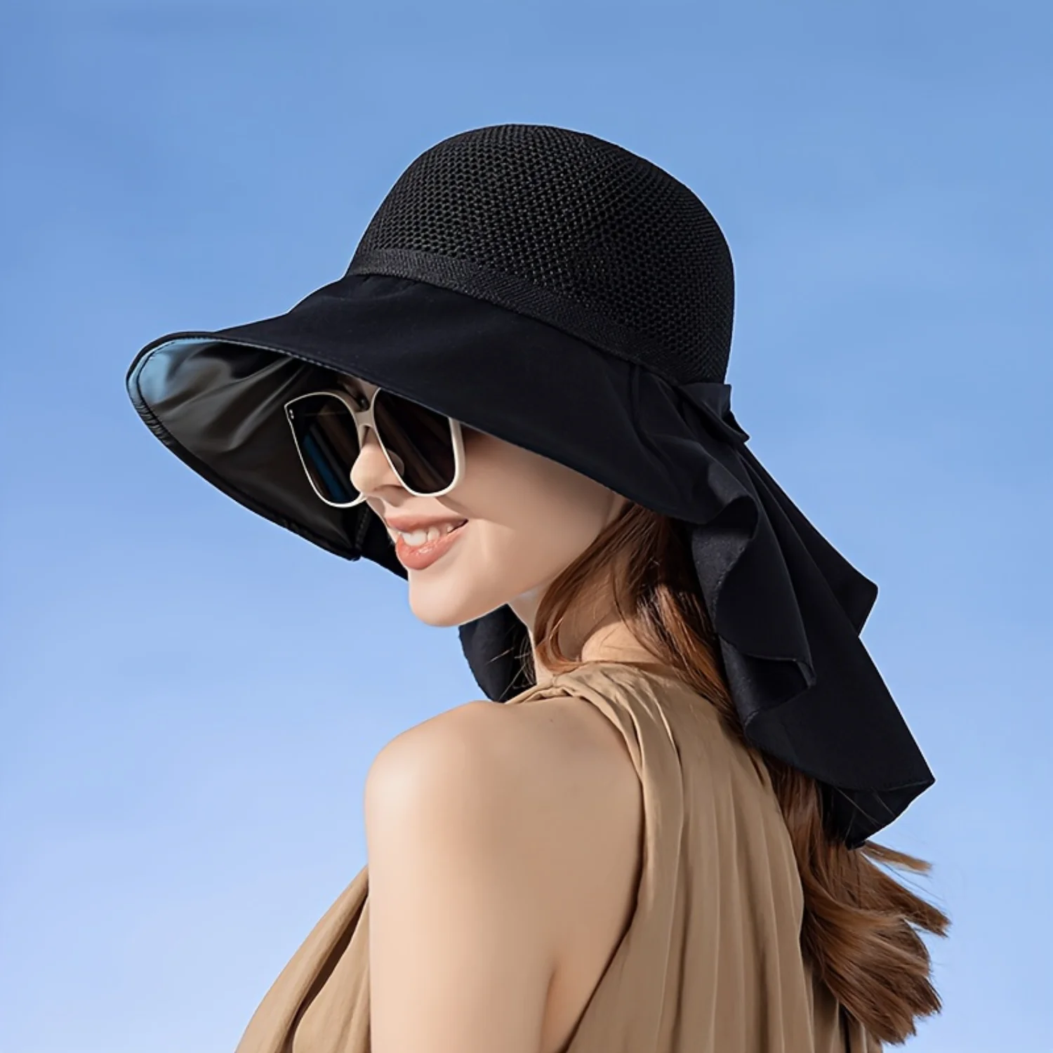 

Womens Premium UV Shield Wide Brim Sun Hat - Foldable & Versatile for Beach, Fishing, Garden, Hiking - Perfect Summer Outdoor Es