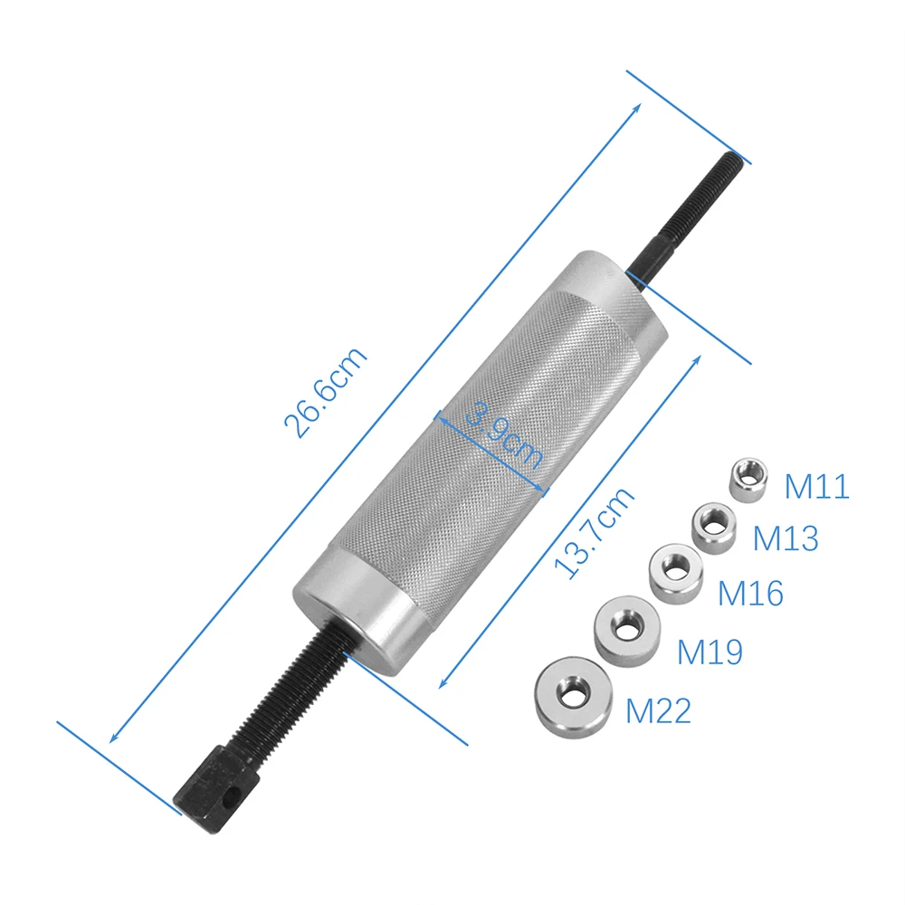 Motorcycle Piston Pin Puller Heavy-Duty Construction For Easy Installation and Removal Protects Engine 5 Adapters 11/13/16/19/22