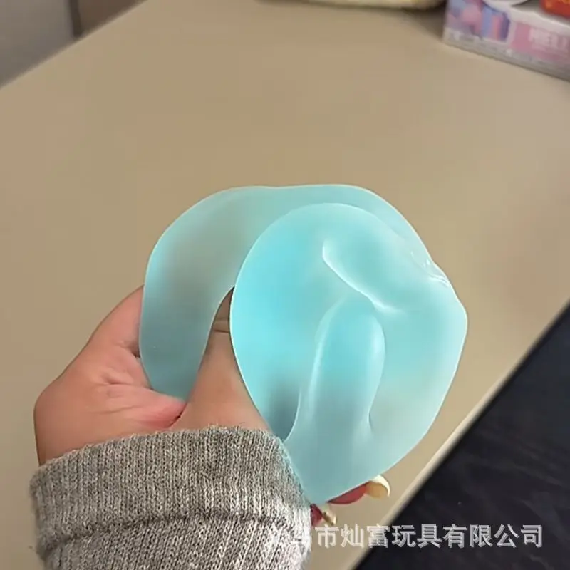 Sea Blue Maltose Squishy Toy Kneadable Stress Relief Venting Powder Coated Slow Rising Fidget Toy Educational Fun Squishy Toy