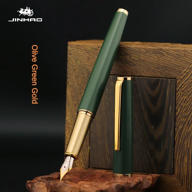 JINHAO-pluma estilográfica de Metal 95, diseño Retro, Material de Metal, Clip elegante, escritura, oficina, Material escolar, papelería, PK 9019