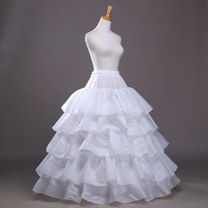 Entrancing Women's Crinoline Petticoats Underskirt Slips with 4 Hoops 5 Layers Ruffles for Wedding Dress Ball Gown