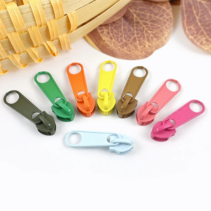 

30/50/100Pcs 3# 5# Rainbow Nylon Zippers Slider Luggage Bag Decor Zipper Puller Clothes Shoes Zips Head Hardware Accessories