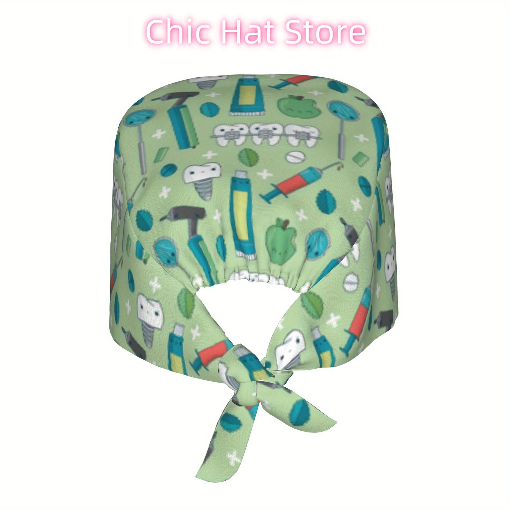 1pc of a Printed Nurse Cap, a Stylish Headscarf for Both Men And Women, Featuring a Lightweight Design with an Adjustable Back T