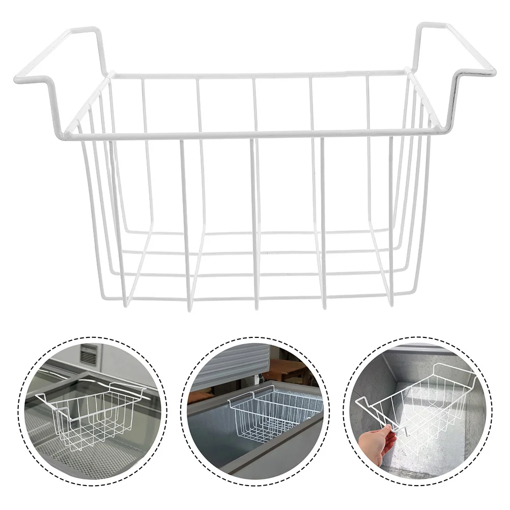 

Chest Freezer Organizer Bin 38x22cm Metal Wire Basket Deep Storage Rack for Freezer Organization Refrigerator Storage and Quick