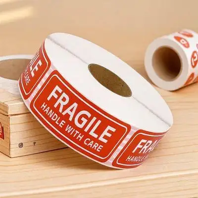 500pcs Fragile Sticker Label Sticker Fragile Handle Care Labels Packaging Shipping Self Adhesive Mailing Folder