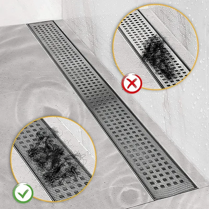 1–3 Rollen schneidbarer Duschablauf, Haarfänger, selbstklebende Bodenablauf-Aufkleber, Einweg-Netz, für Badezimmer, Küche, Waschbecken, Haarfilter – Detail 6